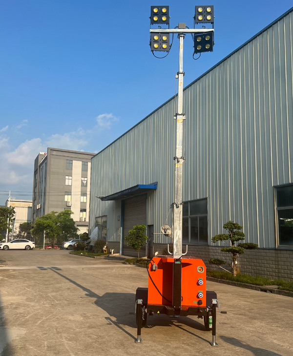 What is the purpose of a diesel generator with tower light?