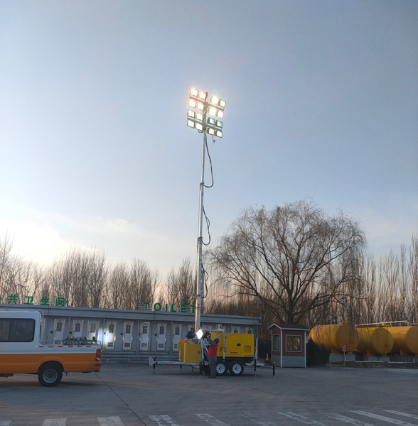 The 12M-15M working height, 16*1000W metal halide 20KW generator with light tower