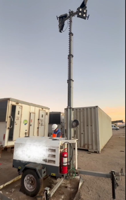 The light tower has been running safely for a year, and the customer sent a video with positive feedback