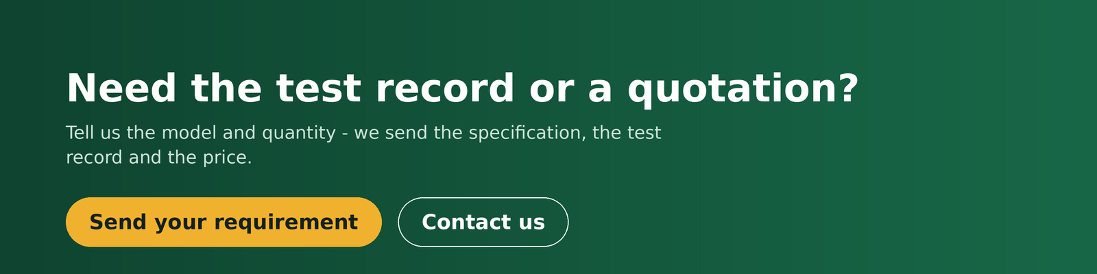 Need the test record or a quotation?